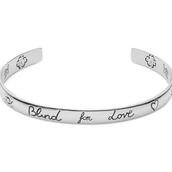 GUC GUCCI Blind for Love Bracelet Argento - Picture 1 of 9